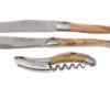 Laguiole En Aubrac Wine-/cheese Set 3-piece Olive Wood, SFV99OLIH -Knives and Tools Shop AUSFV99OLIH 01 laguiole en aubrac ausfv99olih 01