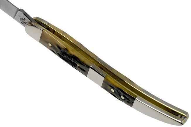 Case Medium Texas Toothpick, Tang Stamp Series, Peach Seed Jig, Olive Green Bone 21515, 610094 SS Pocket Knife 7 Case Medium Texas Toothpick, Tang Stamp Series, Peach Seed Jig, Olive Green Bone 21515, 610094 SS Pocket Knife - Image 5