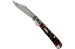 Case Mini Copperlock Crimson Red Peach Seed Jigged Bone, 27385, 61749L SS Pocket Knife