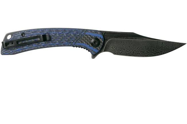 Civivi Dogma C2014DS-2 Damascus, Carbon Fibre & Blue G10 Pocket Knife 4 Civivi Dogma C2014DS-2 Damascus, Carbon Fibre & Blue G10 Pocket Knife - Image 2