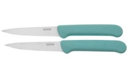 Eden Serrated Vegetable Knives, Light Blue, 9 Cm, Set Of 2