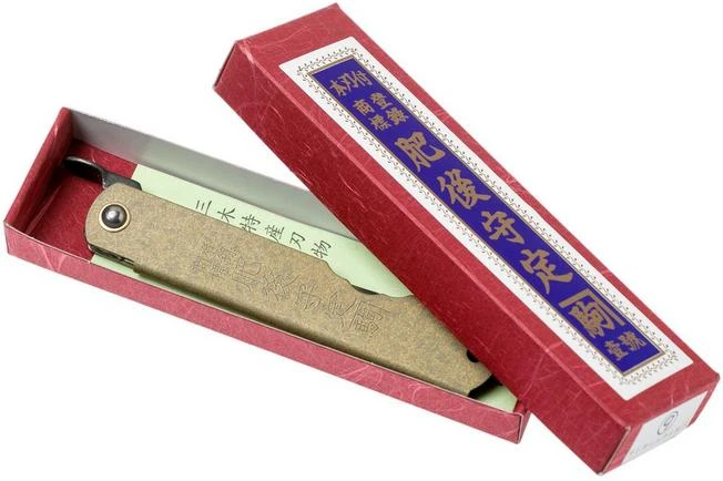 Higonokami Pocket Knife 7.3 Cm HIGOC1B, Blue Paper Steel, Bronze Finished Steel 10 Higonokami Pocket Knife 7.3 Cm HIGOC1B, Blue Paper Steel, Bronze Finished Steel - Image 8