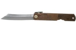 Higonokami Pocket Knife 7.3 Cm HIGOC2, Blue Paper Steel, Brown Black Glitter