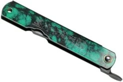 Higonokami Pocket Knife 7.3 Cm HIGOCJB, Blue Paper Steel, Jade Black Green Glitter Enamel -Knives and Tools Shop KT HIGOCJB 04 higonokami