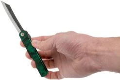 Higonokami Pocket Knife 7.3 Cm HIGOCJB, Blue Paper Steel, Jade Black Green Glitter Enamel -Knives and Tools Shop KT HIGOCJB 07 higonokami