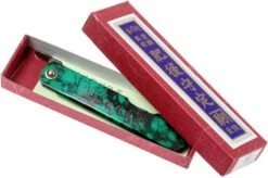 Higonokami Pocket Knife 7.3 Cm HIGOCJB, Blue Paper Steel, Jade Black Green Glitter Enamel -Knives and Tools Shop KT HIGOCJB 08 higonokami