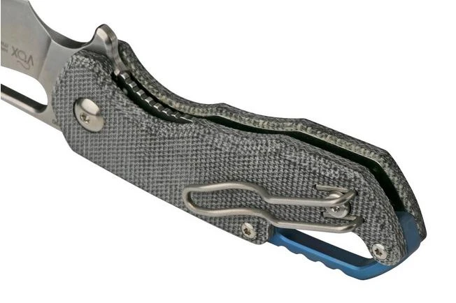 MKM Isonzo FX03M-3BC Clippoint M390, Black Canvas Micarta Pocket Knife, Jesper Voxnaes Design 10 MKM Isonzo FX03M-3BC Clippoint M390, Black Canvas Micarta Pocket Knife, Jesper Voxnaes Design - Image 8