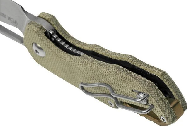 MKM Isonzo FX03M-3GC Clippoint M390, Green Canvas Micarta Pocket Knife, Jesper Voxnaes Design 6 MKM Isonzo FX03M-3GC Clippoint M390, Green Canvas Micarta Pocket Knife, Jesper Voxnaes Design - Image 4