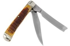 Rough Ryder Razor Trapper Amber Bone RR072 Slipjoint Pocket Knife -Knives and Tools Shop RY072 02 rough ryder