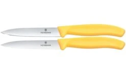 Victorinox Swiss Classic 6.7798.2C1 Straight/Wavy, Yellow, Set Of 2 Vegetable Knives, 10 Cm