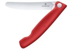 Victorinox Swiss Classic Picnic Knife 6.7831.FC1 Wavy, Red, Foldable Serrated Vegetable Knife