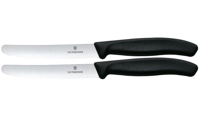 Victorinox Swiss Classic 6.7833.2 Tomato & Table Knife, Wavy, Black, Set Of 2 Tomato Knives 3 Victorinox Swiss Classic 6.7833.2 Tomato & Table Knife, Wavy, Black, Set Of 2 Tomato Knives