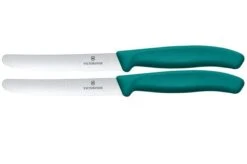Victorinox Swiss Classic 6.7834.2C1 Tomato & Table Knife, Wavy, Green, Set Of 2 Tomato Knives