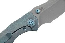 WE Knife High-Fin, WE22005-3, Blue Titanium, Grey CPM-20CV Pocket Knife -Knives and Tools Shop WKWE22005 3 05 weknife