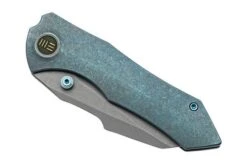 WE Knife High-Fin, WE22005-3, Blue Titanium, Grey CPM-20CV Pocket Knife -Knives and Tools Shop WKWE22005 3 06 weknife