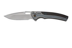 WE Knife Exciton Gray Titanium Twill Carbon Fiber, Bead Blasted CPM 20CV WE22038A-3 Limited Edition Pocket Knife