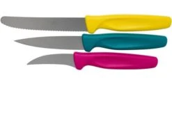 Wüsthof Create Collection Three-piece Peeling Knife Set, Pink, Turquoise And Yellow