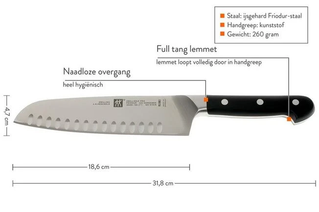 Zwilling Pro Granton Santoku, 38408-181 3 Zwilling Pro Granton Santoku, 38408-181